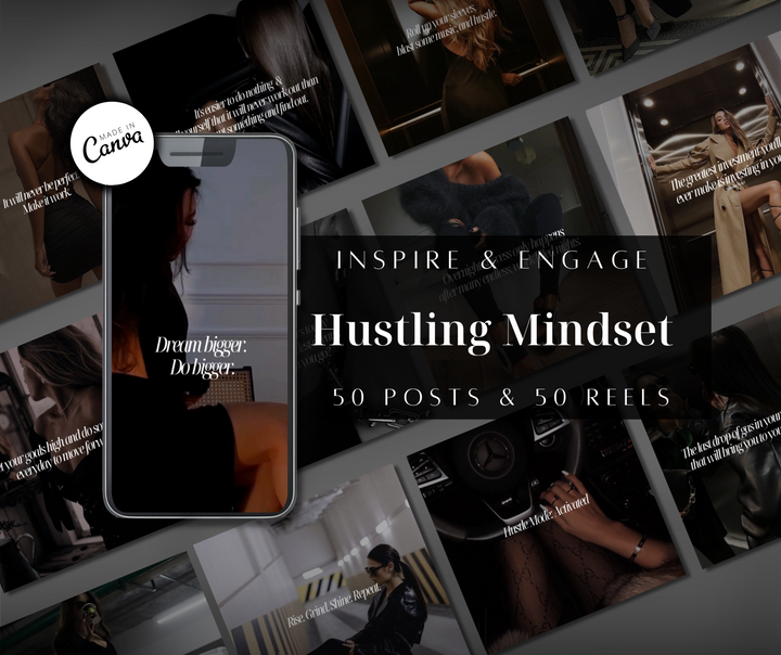 Hustling Mindset Posts & Reels Bundle with MRR