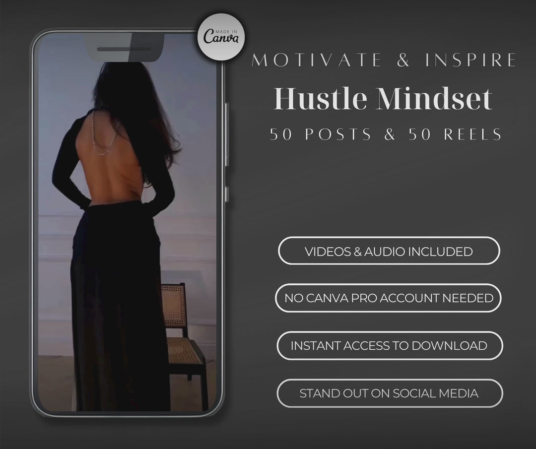 Hustling Mindset Posts & Reels Bundle with MRR