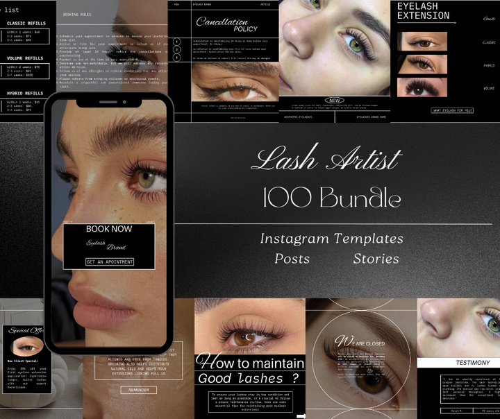 100 Lash Artist Instagram Bundle