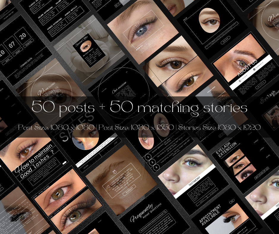 100 Lash Artist Instagram Bundle